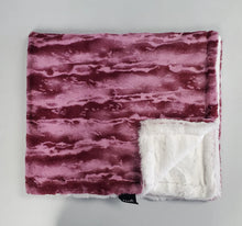 Load image into Gallery viewer, Marble Raspberry Minky Blanket
