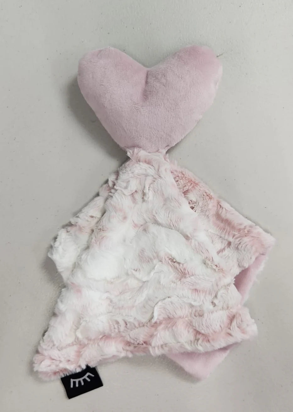 Owl Blush Heart Minky Lovey