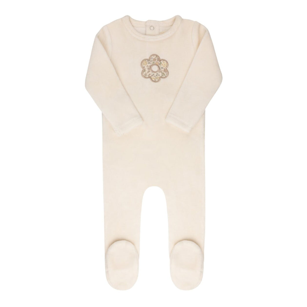 Velour Liberty Floral Footie