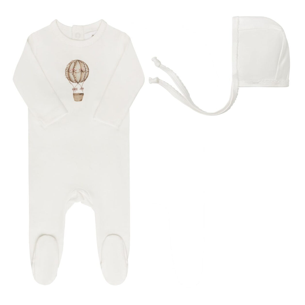 Cotton French Terry Hot Air Balloon Ivory/Pink