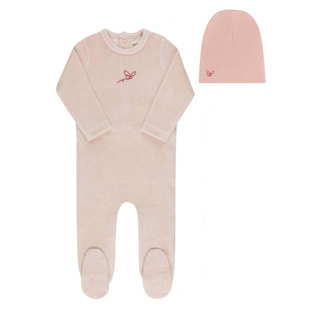 Velour Stripe Light Pink