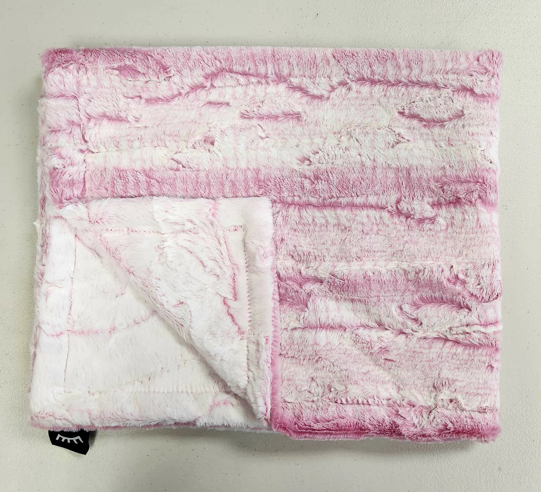 Wave Boa Frost Raspberry Minky Blanket