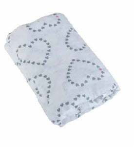 pink and grey heart swaddle