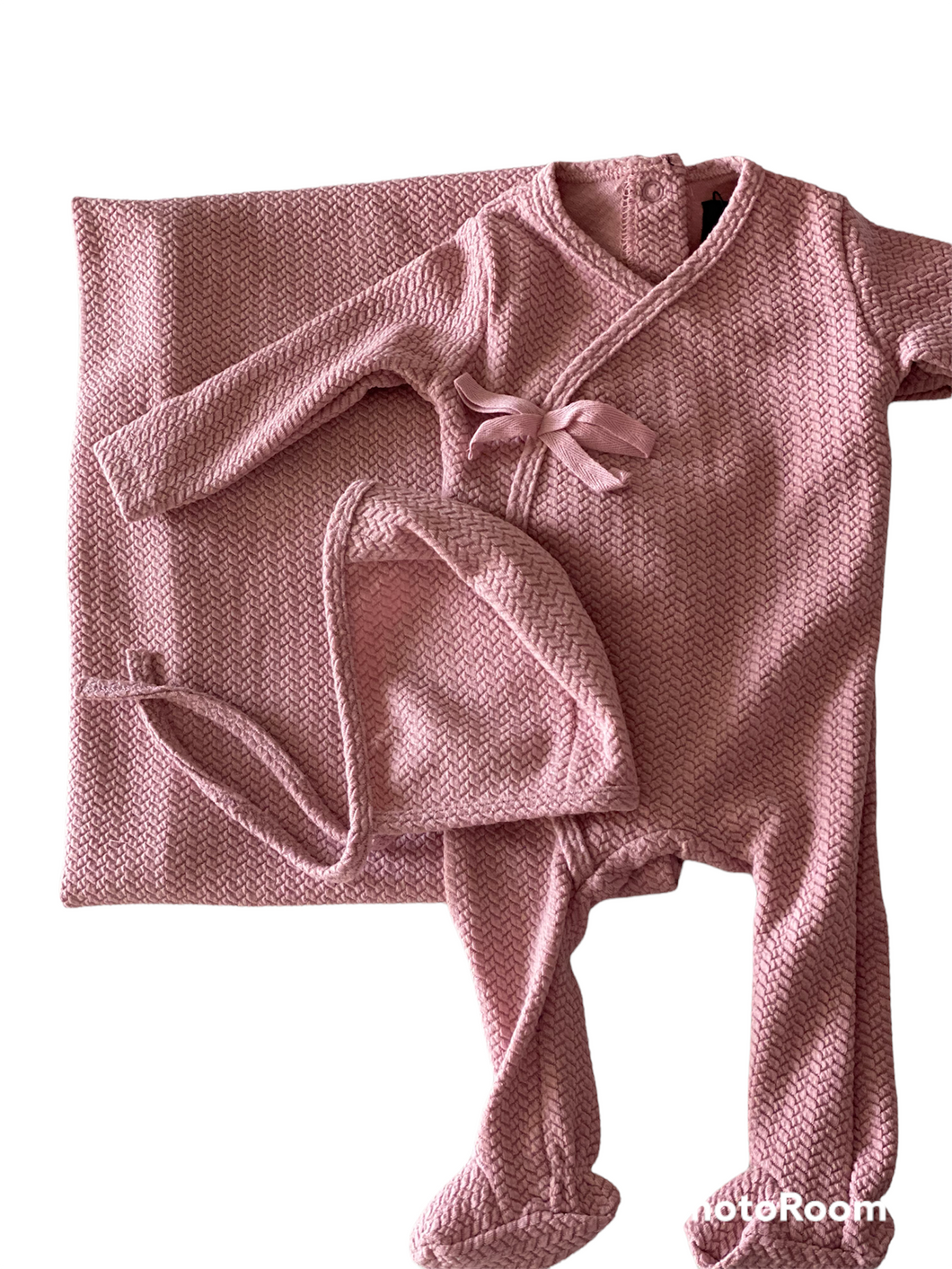 Textured Wrap Layette in Pink- Cuddle & Coo
