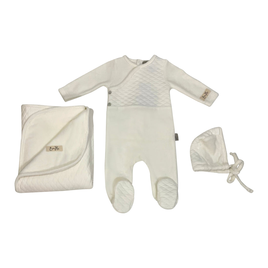 Quilted Layette in White