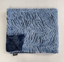 Load image into Gallery viewer, Wavy Navy Minky Blanket
